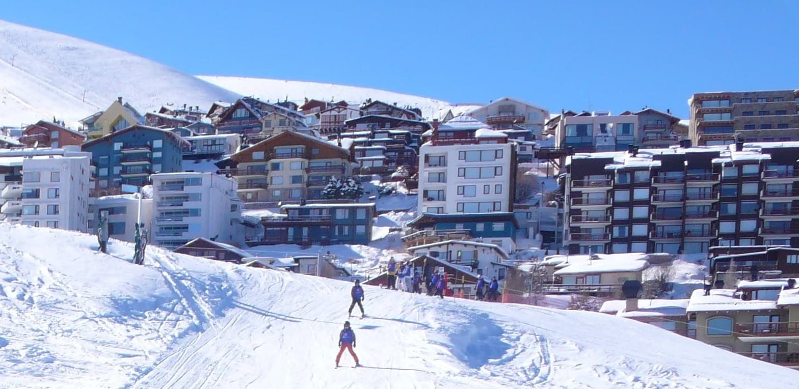 Ski slopes in the Andes above Santiago, Chile