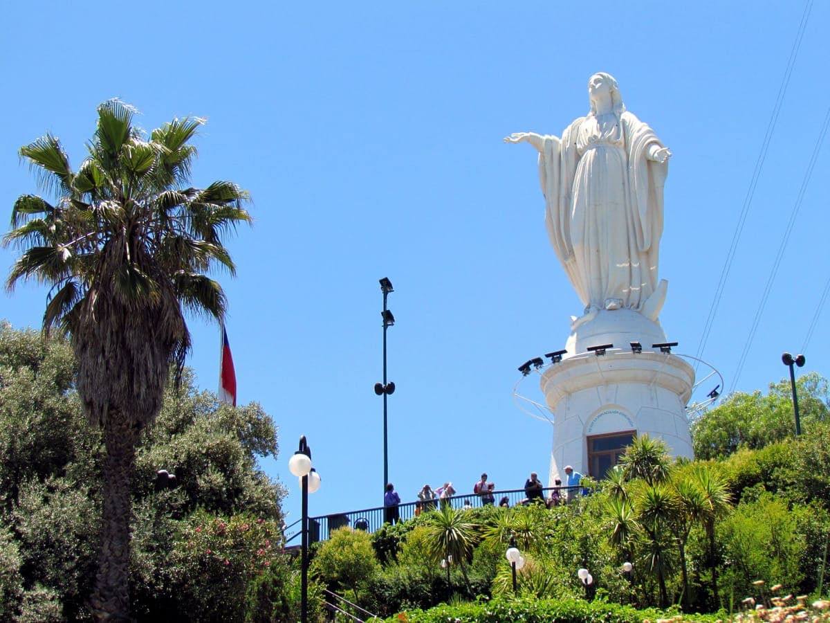 The Virgin statue on the summit of Cerro San Cristóbal